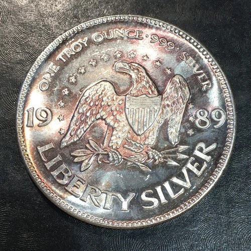 1oz Silver Bullion ORIGINAL 1989 A-MARK EAGLE & BELL style WE COMBINE SHIP #R755