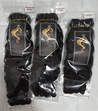 Black Curly Remy Human Hair Weft Extensions 14 in, 3 Bundles Women 