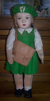 RARE CHAD VALLEY CLOTH DOLL - 17.5'' HEIGHT - ORIGINAL UNIFORM