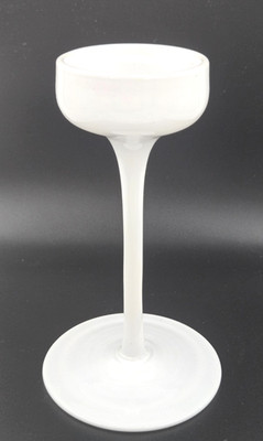 Vintage Ikea Blomster Pillar Glass Candlestick Holder Milk Glass White Classy