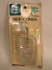 1985 Vintage Goody Hair Kant Slip Side Combs 2 Clear Sealed Pkg 561 NOS