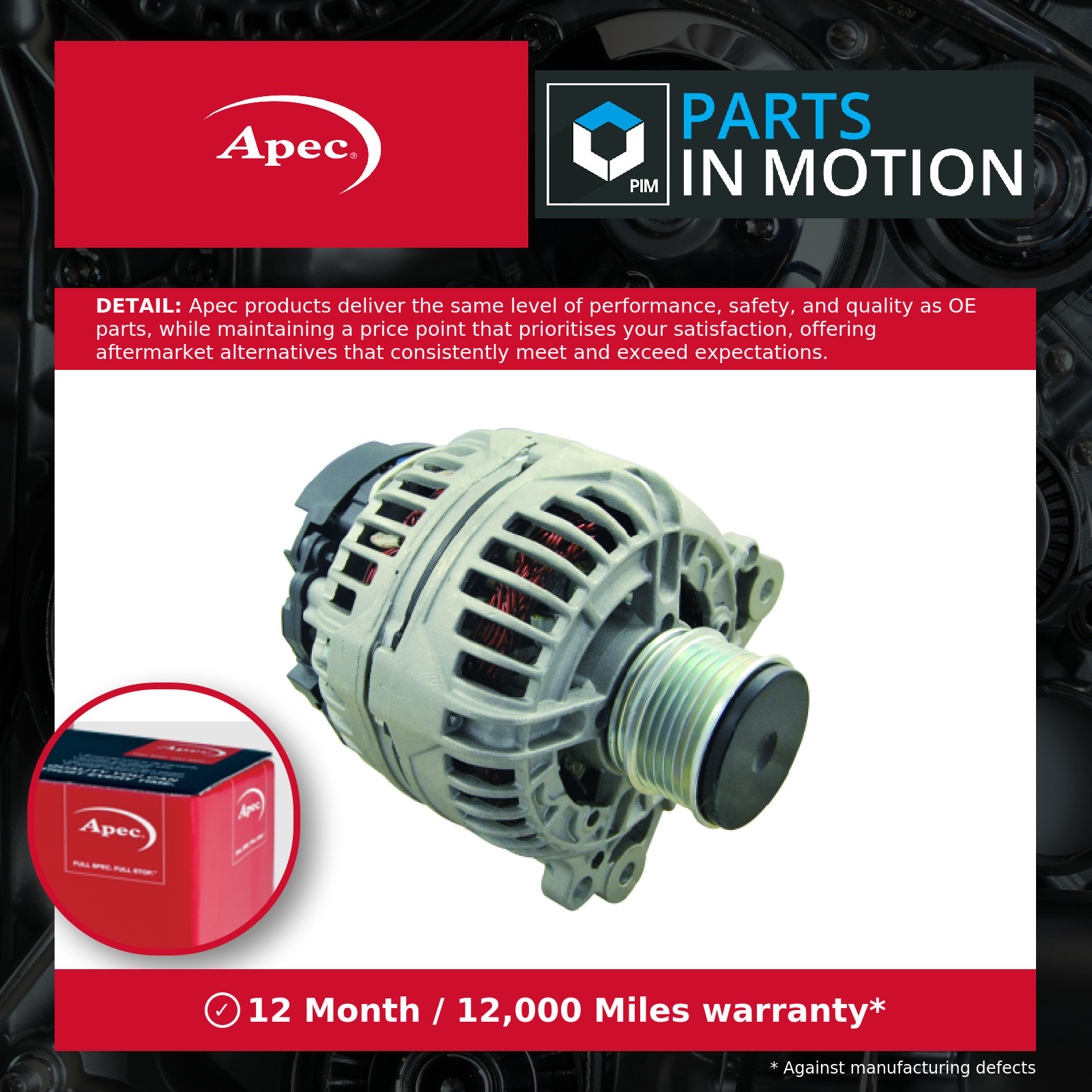 Alternator fits VW TRANSPORTER Mk5 1.9D 06 to 09 BRR 021903026G 021903026L Apec