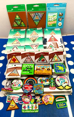 Girl Scout GS Brownie Lot Set Of 37 Iron On Uniform Brand New LOOSE/NIP