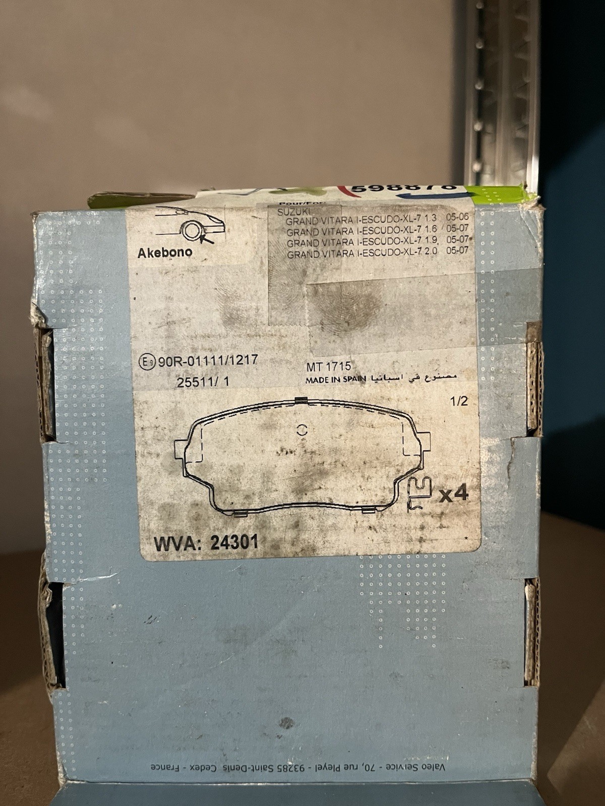 Plaquettes de frein VALEO 598878 pour remplacer vos freins usés sur trajets urbains - 3