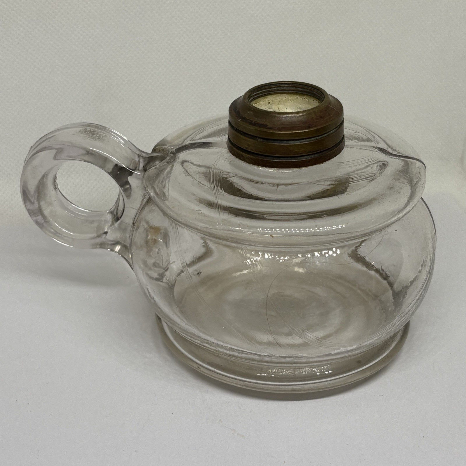 Antique Glass Finger Lamp, Oil/Kerosene