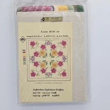 Vintage BTW Needlepoint Pillow Complete Kit 18" x 18" Wool Linen Germany NEW