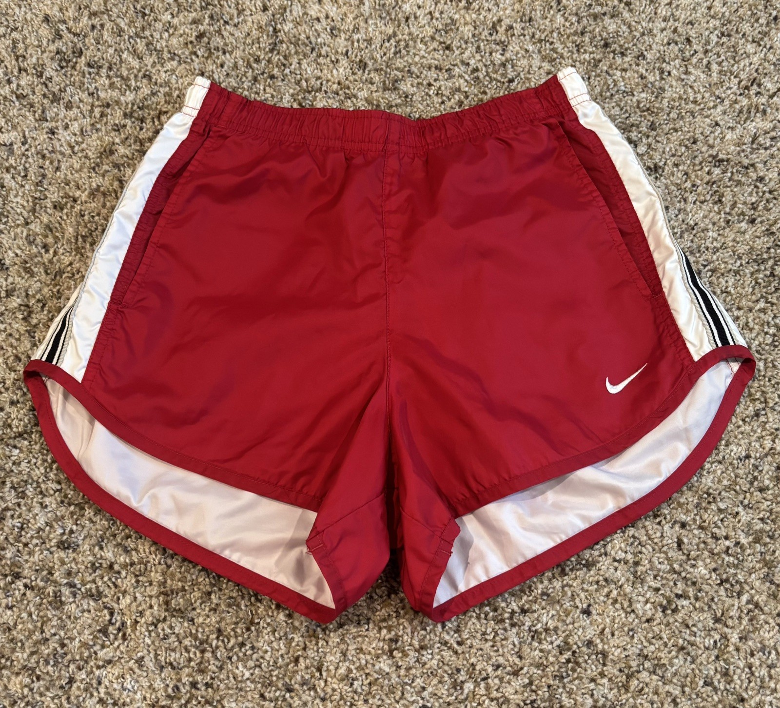 Vintage Nike Shorts Medium(8-10) Red Running Track Windbreaker 90s Unlined