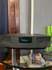 Bose Wave Radio AM/FM Alarm Clock Black Model AWR1-1W With Remote Works Black