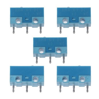5Pcs Original HUANO White Dot Blue Shell 0.74N Mouse Micro Switch Silver Alloy