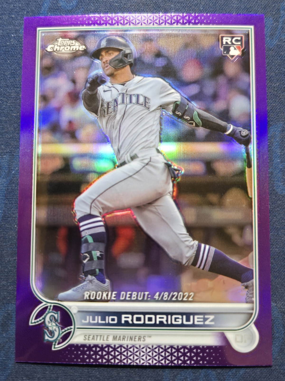 2022 Topps Chrome Update Debut Julio Rodriguez USC165 Purple Refractor (RC)