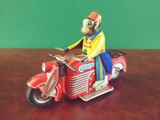 US Zone GAMA 125 Tin Wind-up Circus Monkey Motorcycle Tinplate 1st Issue