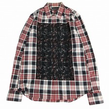 ALEXANDER MCQUEEN Check Square Print Long Sleeve Shirt Size M 407407 QGO15