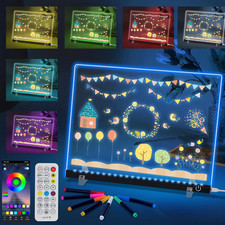 Doodle Glow, LED Note Board with Colors, 14.1"X10.9" Acrylic Dry Erase Board, 1