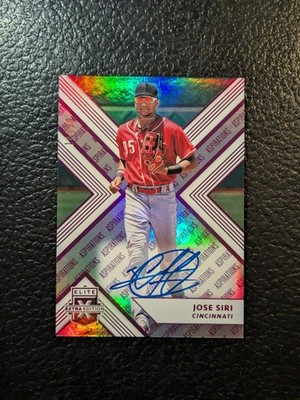 2018 Panini Elite Extra Edition #89 Jose Siri /50 Purple On Card Auto Reds