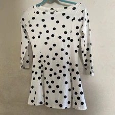 MXM Size S 3/4 Sleeve White Blouse Black Polka dot 