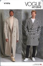 Vogue 1976 Mens Double Breasted Trench Coat 2 Lengths Sewing Pattern Lined