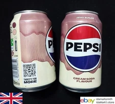 Empty PEPSI ZERO can UNITED KINGDOM 330ml CREAM SODA 2025 England Collect GB