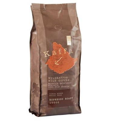 Kaffa Bio Wildkaffee Espresso Roast 1000g Ganze Bohne
