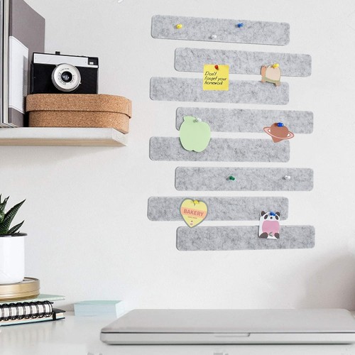 Vuzvuv 8Pcs Light Grey Cork Board Bar Strips with 50 Pushpins & Sticky Notes,... - Picture 6 of 6