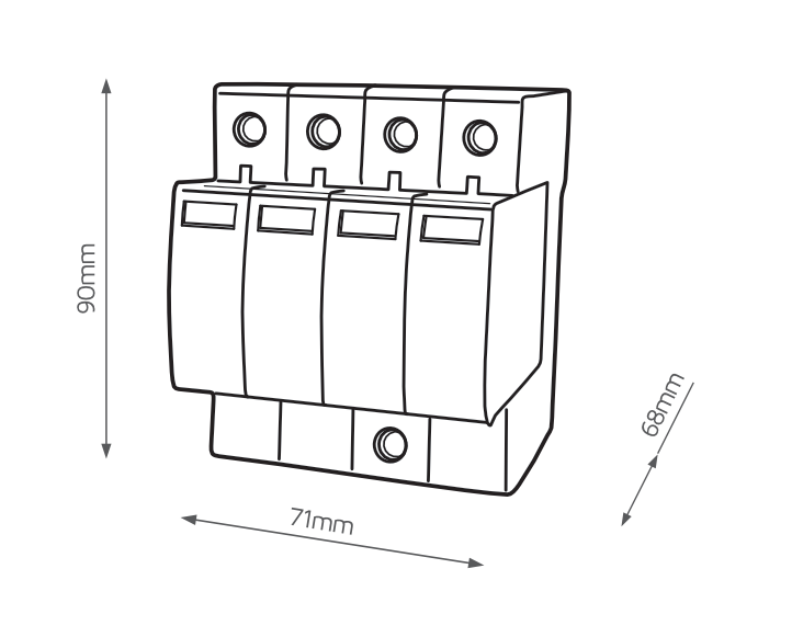 OP10 SURGE LIMITER T1+T2+T3 B+C+D 4P 4M 10/40KA 743123