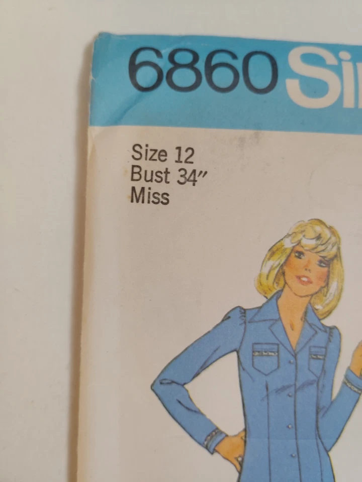 Simplicity 6860 Dress Top Skirt Pants Sewing Pattern Ladies 12 UC Wide Leg VTG - Image 2 of 4