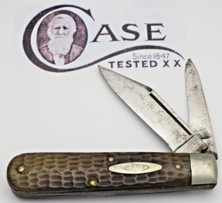 Antique 1920 1940 Case Tested 6231 1/2 Large Jack Knife Green Bone Used/Worn