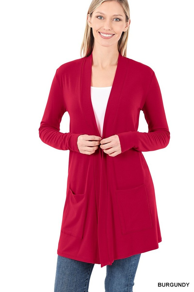 ToBeInStyle Women's Long Sleeve Fly Away Open Cardigan - 100% Rayon, Lightweight Cover-Up In Black, Charcoal, Grey, Oat - View #6