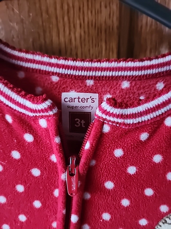 Pijama para dormir Carter’s Baby Girls talla 3T polar pan de jengibre Navidad Foto 3 de 4