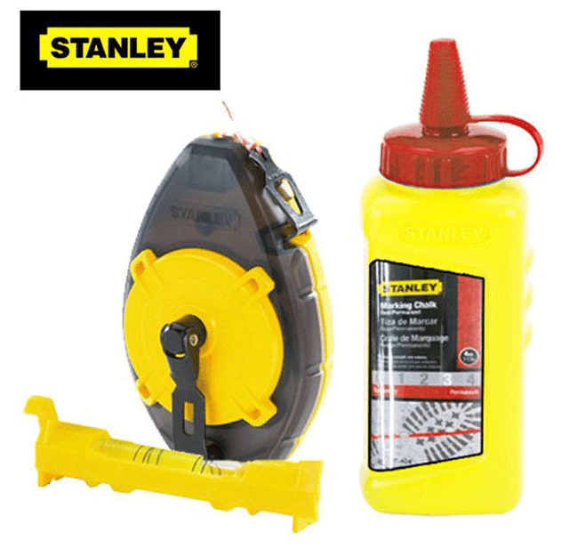 Stanley Manual Chalk Line Box Set Red Chalk 3PCS