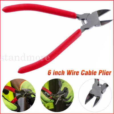 150mm 6" Flush Cut Side Cutters Diagonal Cutting Pliers Wire Cable Nippers Tools