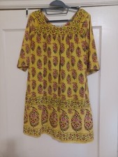 1960's Floral Indian Print Coffee Break R by Miss Elaine Cotton Smock Style Top