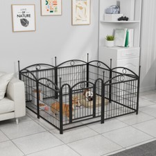 Dog Playpen Metal Fence with Doors, Exercise Pen for Large Medium Small Dogs