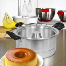 Bene Casa - Aluminum Flan Mold Double Boiler with Glass Lid (1.6 Liter) BC-58378