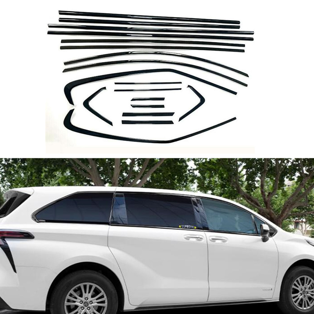 2021-2024 For Toyota Sienna Black Titanium Window Frame cover Trim Molding 18P B