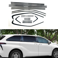 2021-2024 For Toyota Sienna Black Titanium Window Frame cover Trim Molding 18P B