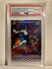 2019 Panini Donruss Optic Fantasy Stars Purple Giannis Antetokounmpo #15 PSA 10