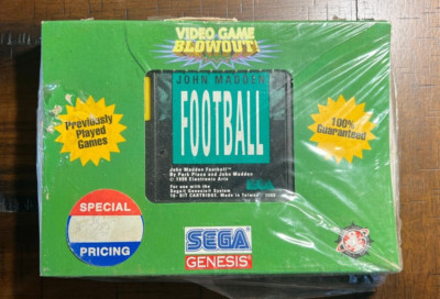ONLY 1 on Ebay ''Prev. Played'' John Madden Football Sega Genesis w/ Box Seal POOR