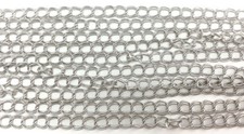 Antique Silver Plated Twisted Oval Curb Jewelry Chain 6mm x 5mm 3 Feet 64730