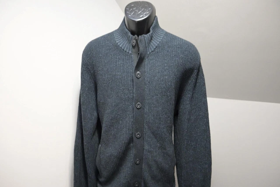 Suéter Jos A Bank Cremallera Abotonada Mezcla de Algodón Ajuste A Medida Tejido con Cable Para Hombres XL Foto 2 de 4