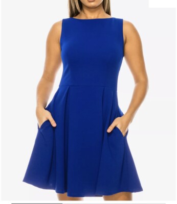 Juniors' Sleeveless Pleated A-Line Dress-New