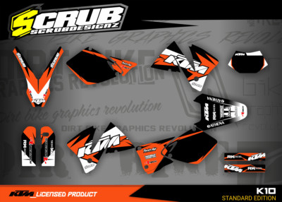 KTM dekor EXC 125 200 250 300 380 400 520 1998 - 2002 Aufkleber SCRUB graphics