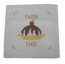 Think Thin Ice Cream Sundae Printed Needlepoint Canvas Can-Am 202