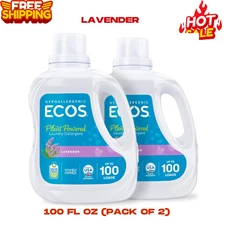 ECOS Laundry Detergent Liquid, Laundry Soap -Lavender, 100 Fl Oz (Pack of 2).