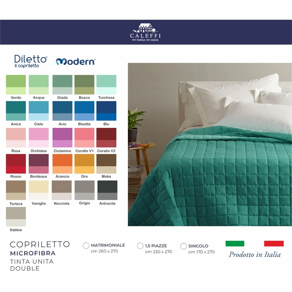 Trapuntino Caleffi Modern Copriletto trapuntato tinta unita double face - Immagine 2 di 2