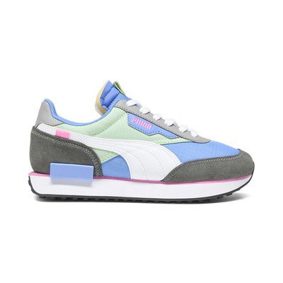 Puma Future Rider Play On Lace Up  Womens Blue, Green, Grey Sneakers Casual Shoe