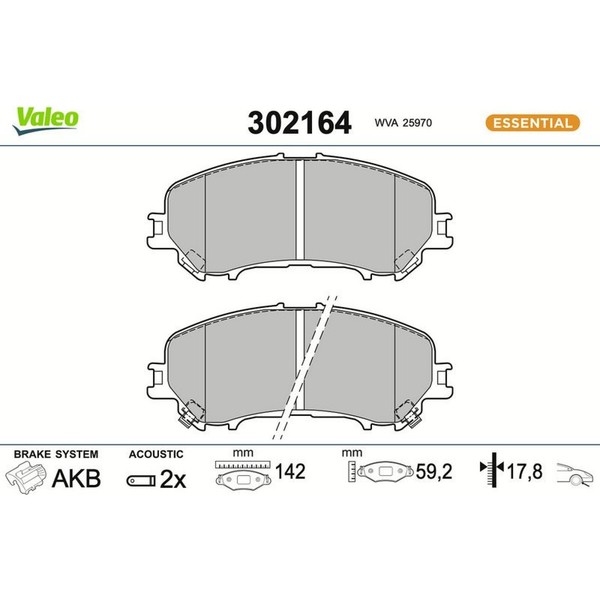 Valeo 302164 Bremsbelagsatz FüR Renault Kadjar Koleos I HA HL HC Bremse-image