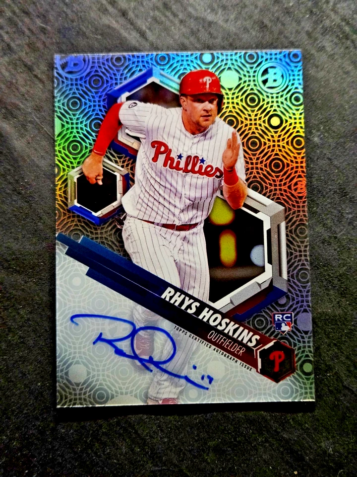2018 Topps High Tek Auto Rhys Hoskins Rookie ON CARD Autograph RC MINT #RHT-RH - Image 2 of 4