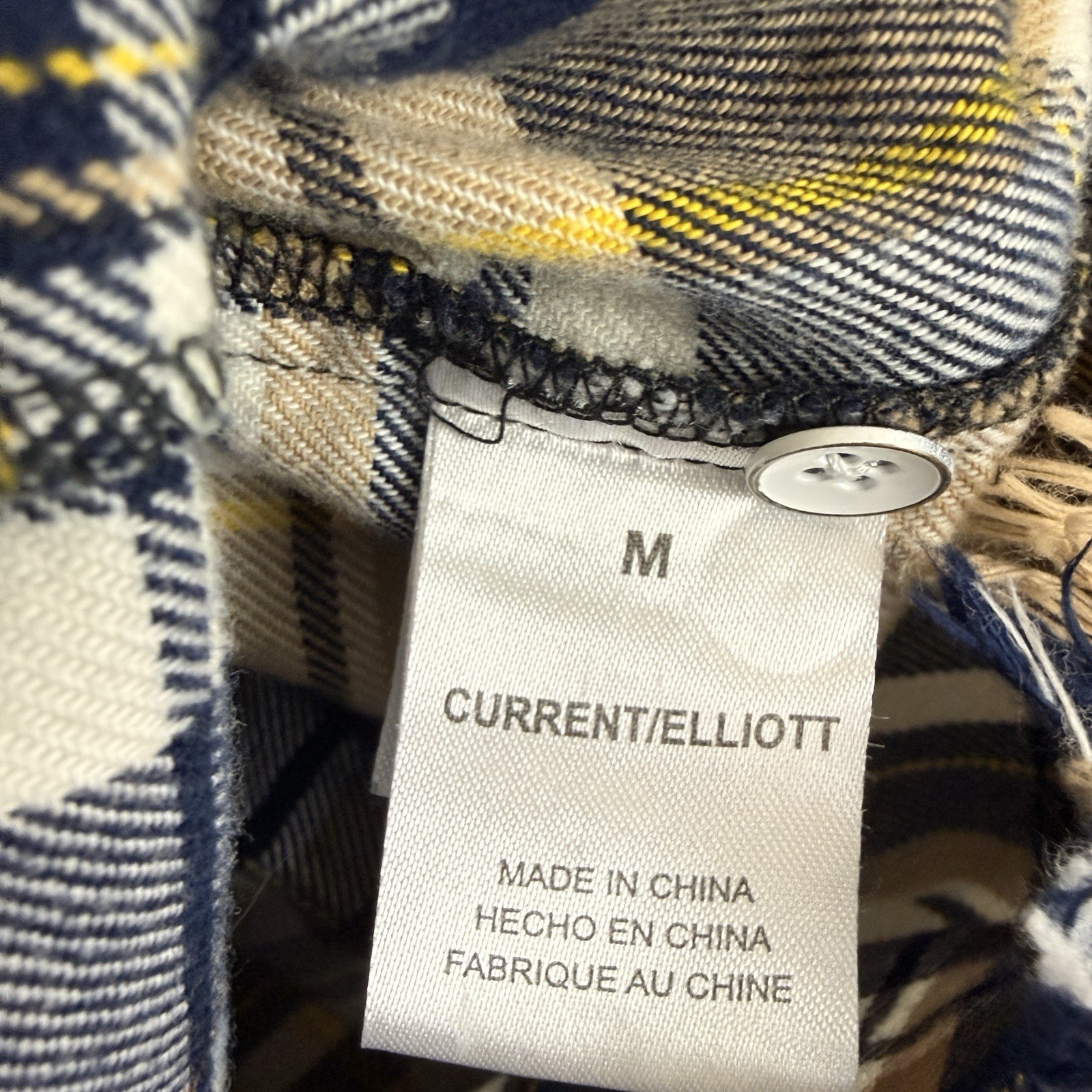 Current Elliott Patchwork Flannel Plaid Shirt Sz … - image 8