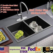 Double Basin Double Sink 31 18 in Double Bowl Sink Stainless Steel Home