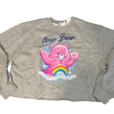 Care Bears Women's Cheer Bear Graphic Cropped Sweatshirt - Size Large - NWT